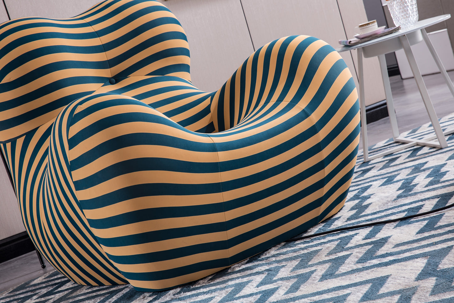 C610L Italian Designer Barrel Chair with Ottoman