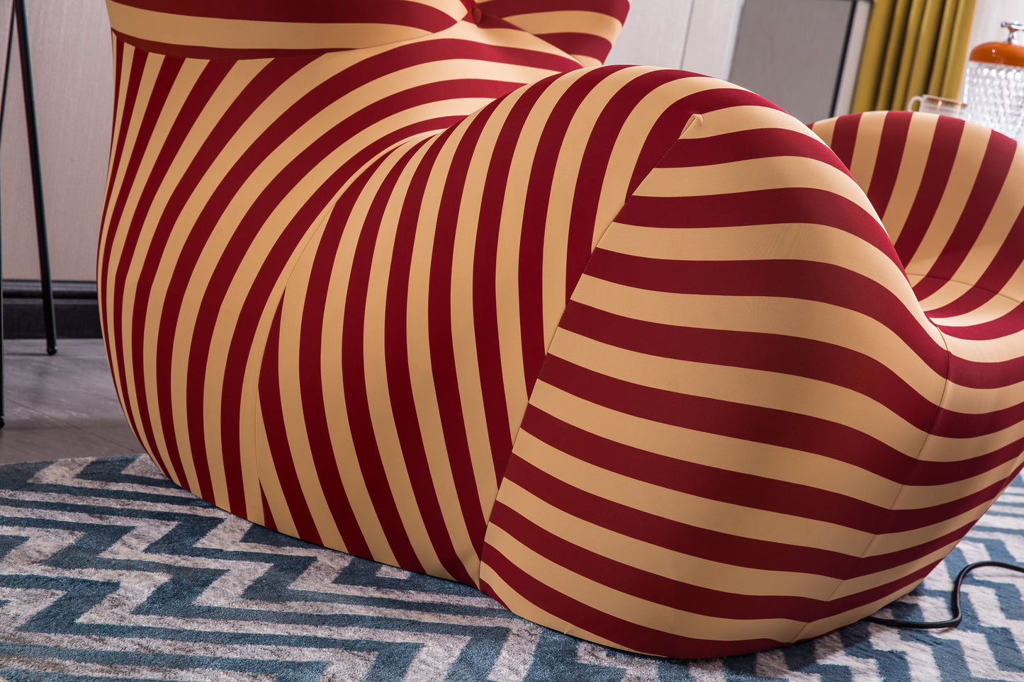 C610L Italian Designer Barrel Chair with Ottoman