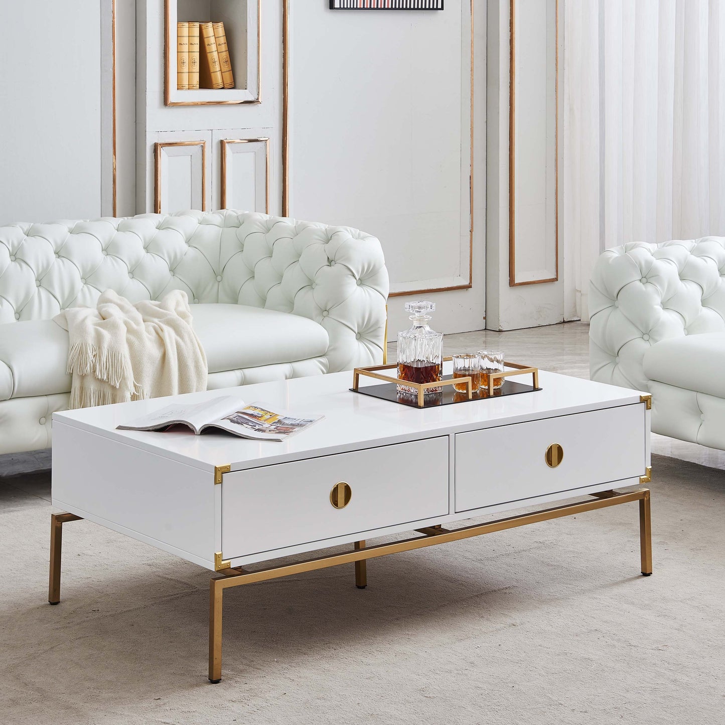 CT001 Elegant White Coffee Table
