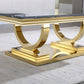 CT316 Classic Black Marble Coffee Table with Gold Base