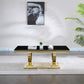 CT316 Classic Black Marble Coffee Table with Gold Base