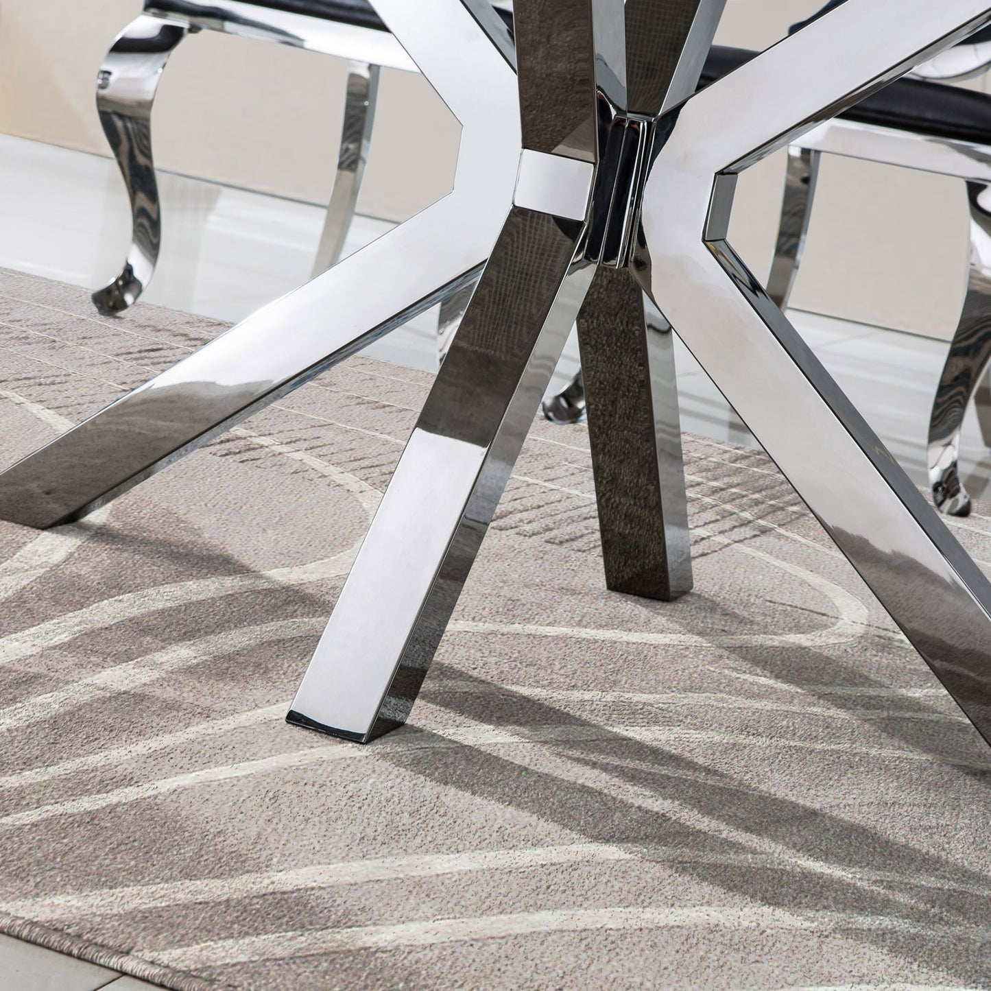 DT201 High-Quality Marble Top Dining Table with Gold/Silver Base