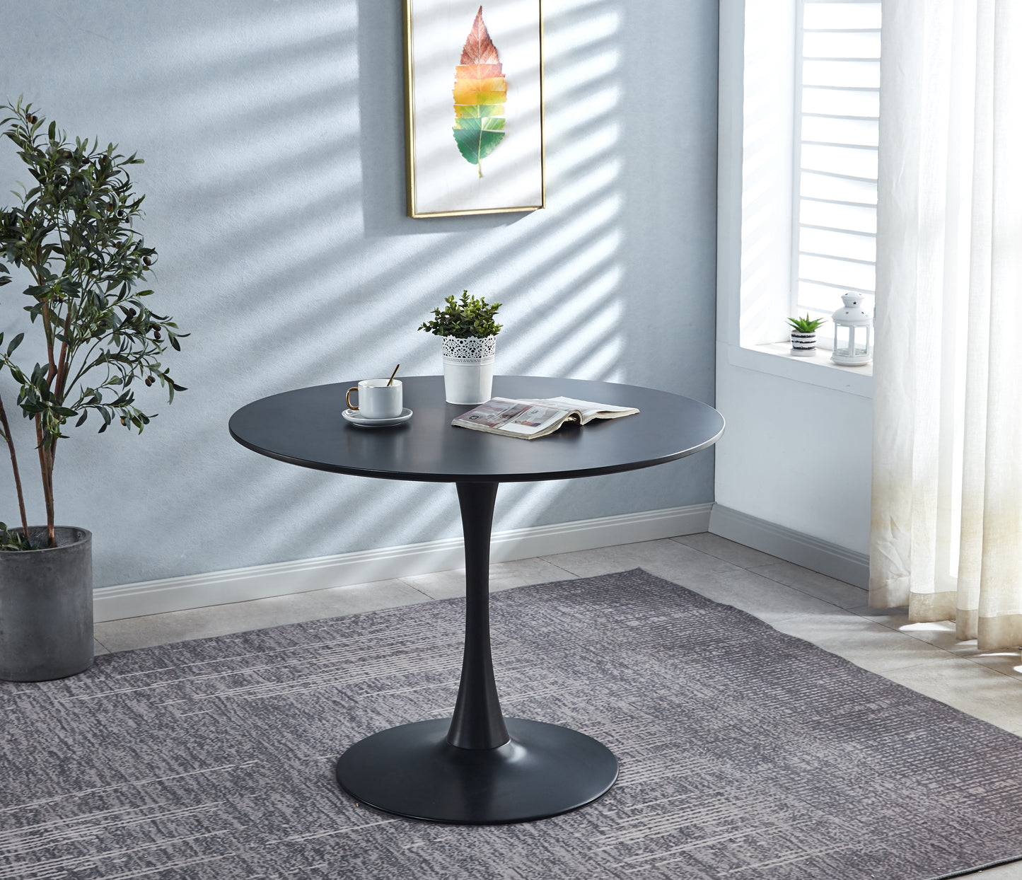 DT90 Printed Marble/ Metal Top Dining Table