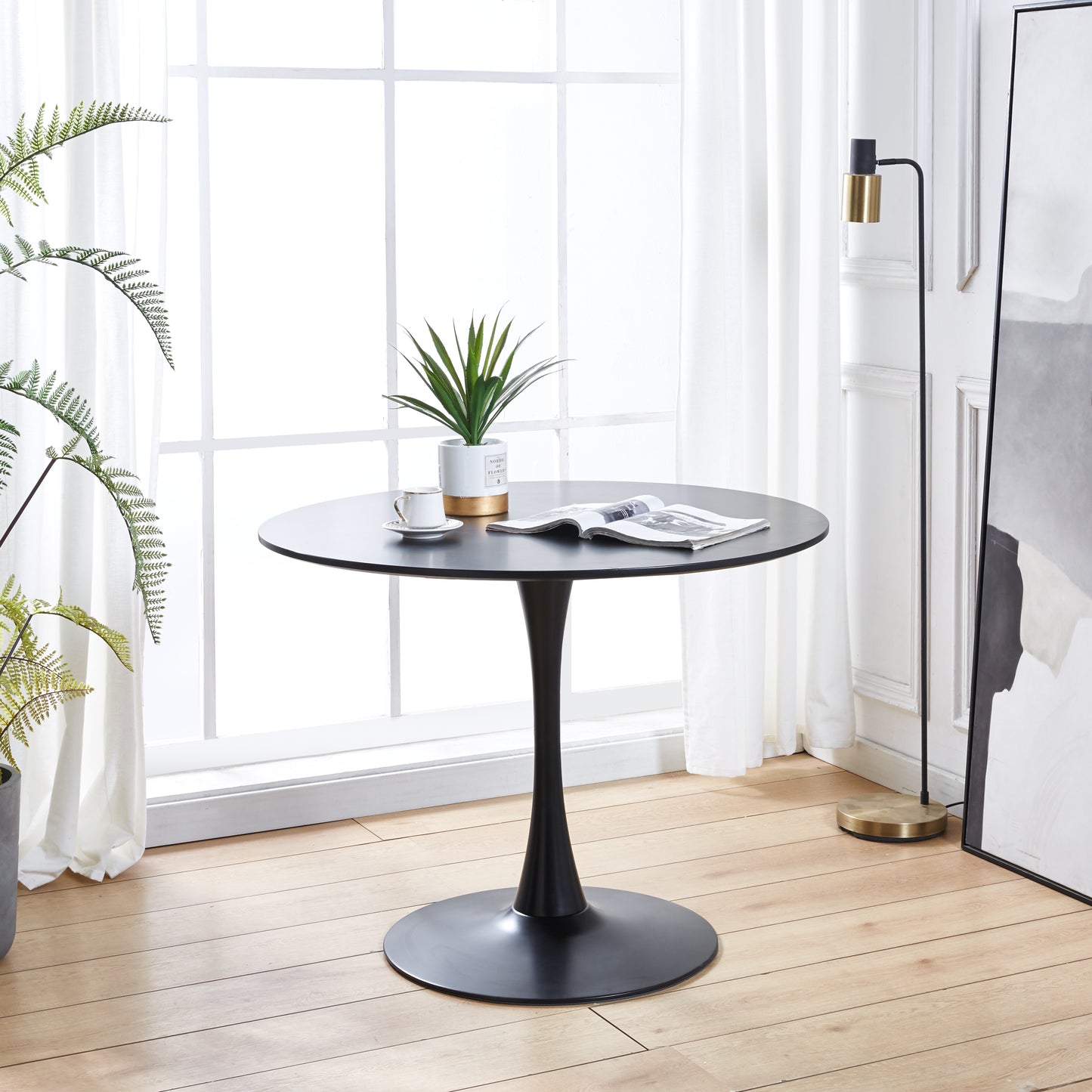 DT90 Printed Marble/ Metal Top Dining Table