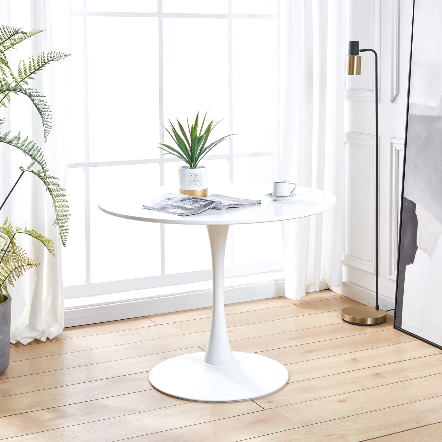 DT90 Printed Marble/ Metal Top Dining Table