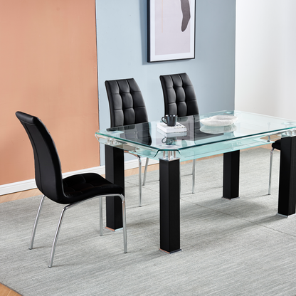JD150 Rectangular Tempered Glass Dining Table