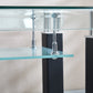 JD4 Modern End Table with Tempered Glass and Leatherette