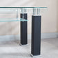 JD4 Modern End Table with Tempered Glass and Leatherette