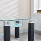 JD4 Modern End Table with Tempered Glass and Leatherette