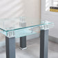 JD4 Modern End Table with Tempered Glass and Leatherette