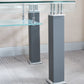 JD4 Modern End Table with Tempered Glass and Leatherette