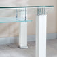JD4 Modern End Table with Tempered Glass and Leatherette