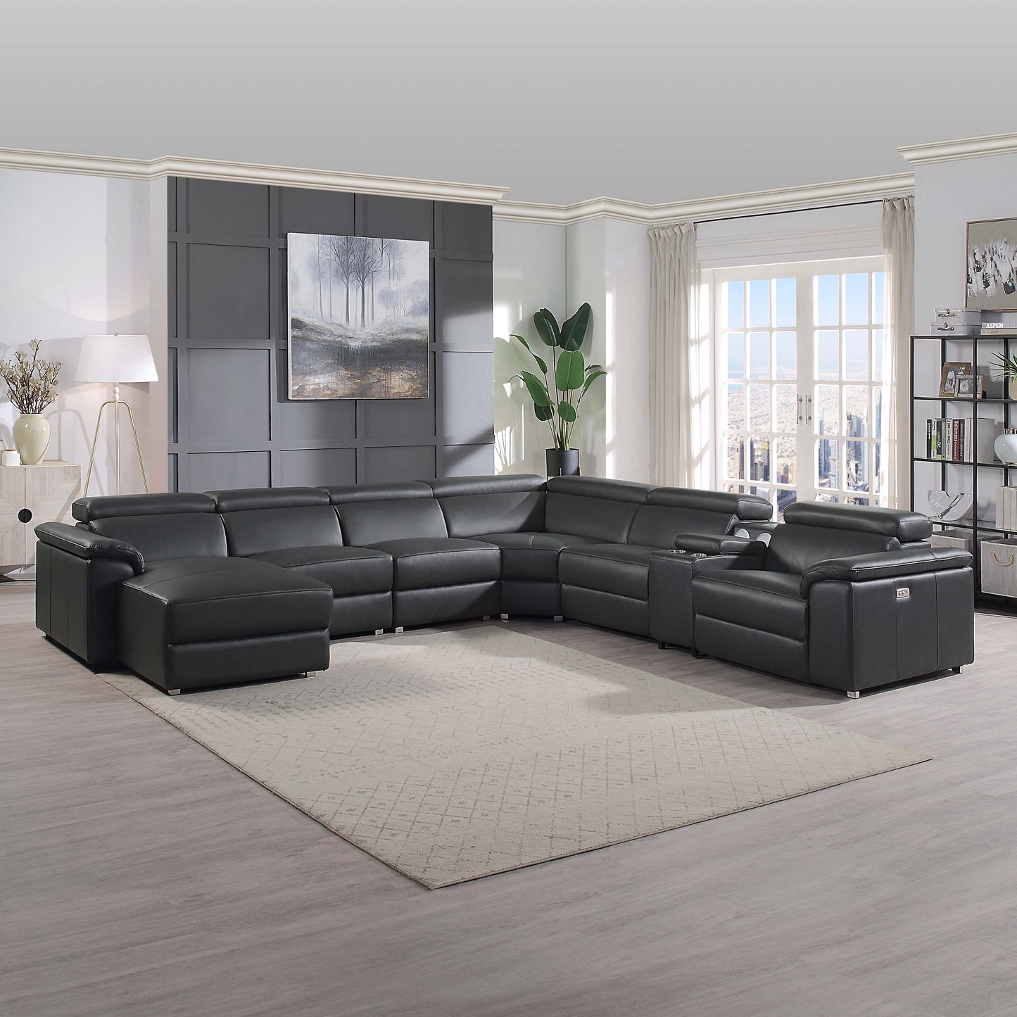 SEC8044 Right/left Reclining Corner Sectional With Bluetooth Speakers & Usb Interface