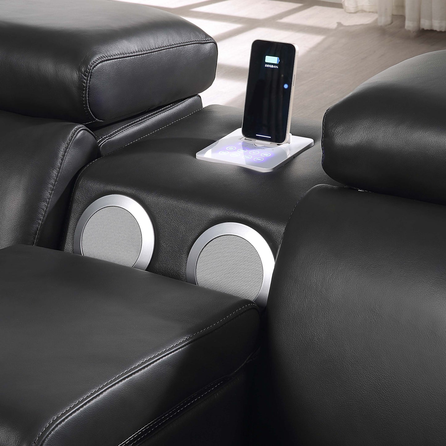 SEC8044 Right/left Reclining Corner Sectional With Bluetooth Speakers & Usb Interface