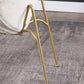 RC01 Set of 2 Velvet Barrel Chairs with Gold Metal Legs