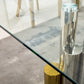 RDT210SG Rectangular Dining Table with 12mm Clear Tempered Glass