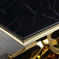 RDT315 Solid Marble/ Tempered Glass Top Rectangular Dining Table