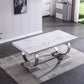 RDT316 Solid Marble Dining Table with Gold/Silver Metal Base