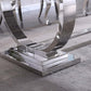 RDT316 Solid Marble Dining Table with Gold/Silver Metal Base