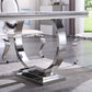 RDT316 Solid Marble Dining Table with Gold/Silver Metal Base