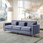 8043 Velvet Loveseat/Sofa with Gold Metal Legs