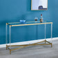 ST009 Console Table with Tempered Glass and Gold Finish