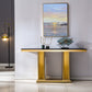 ST311 Solid Marble Console Table with Gold Finish Base