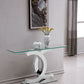 ST313 Modern Console Table with Tempered Glass Top & Stainless Steel Base