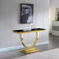 ST316 Black Marble Console Table with Gold Finish