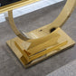 ST316 Black Marble Console Table with Gold Finish