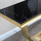 ST316 Black Marble Console Table with Gold Finish