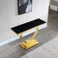 ST316 Black Marble Console Table with Gold Finish