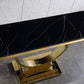 ST316 Black Marble Console Table with Gold Finish